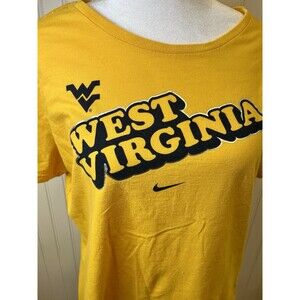 Nike West Virginia University Football T Shirt Youth Xl 16-18 Slim Fit Yellow